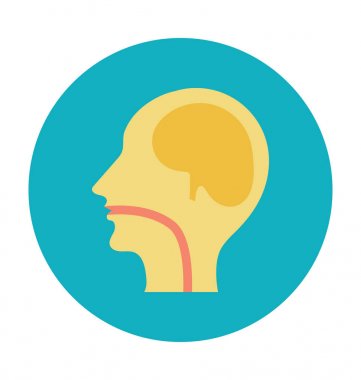 Yemek borusu renkli vektör simgesi