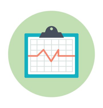 EKG renkli vektör simgesi