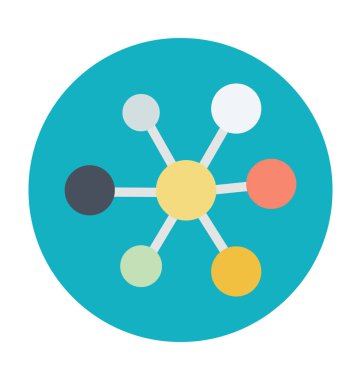 Atom renkli vektör simgesi