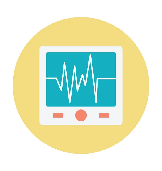 Ekg Gép Színes Vector Icon — Stock Vector