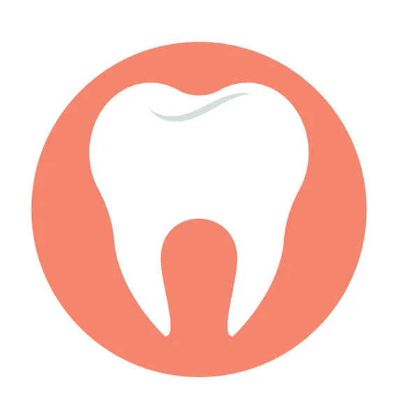 Tooth Colored Vector Icon — Stock Vector