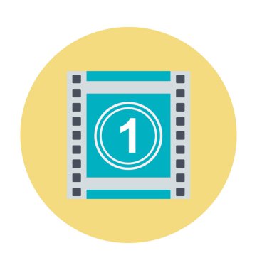 Film geri sayım renkli vektör simgesi