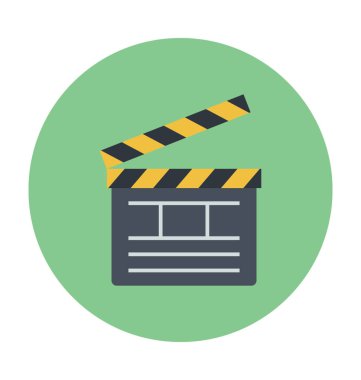 Clapper kurulu renkli vektör simgesi
