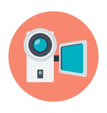 Video kamera renkli vektör simgesi