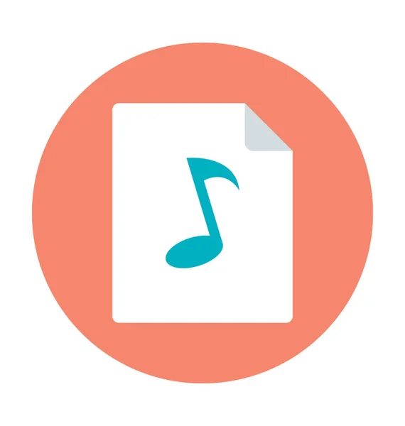 Fichier Musical Icône Vectorielle Colorée — Image vectorielle