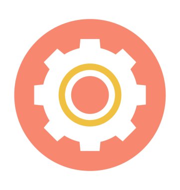 Dişli çark renkli vektör simgesi