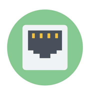 Ağ Hub renkli vektör simgesi