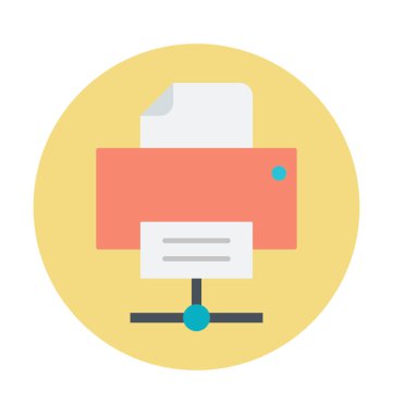 Ağ Yazıcı renkli vektör simgesi 