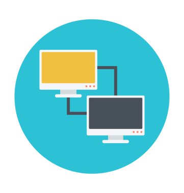 Paylaşılan ağ renkli vektör simgesi