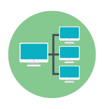Paylaşılan ağ renkli vektör simgesi