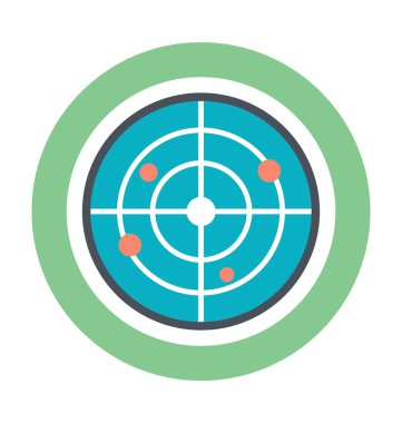 Radar renkli vektör simgesi 