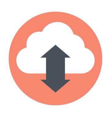 Renkli vektör simge İndiriyor bulut 