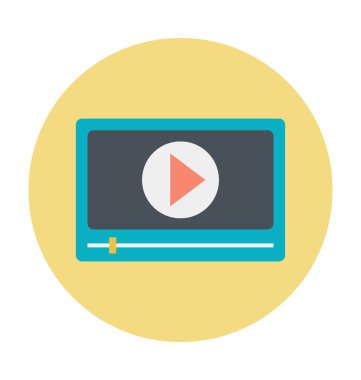 Media Player renkli vektör simgesi