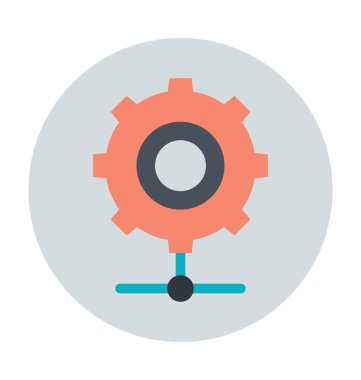 Dişli çark ağ renkli vektör simgesi 