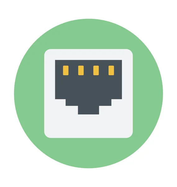 Network Hub Colored Vector Icon — Stock Vector