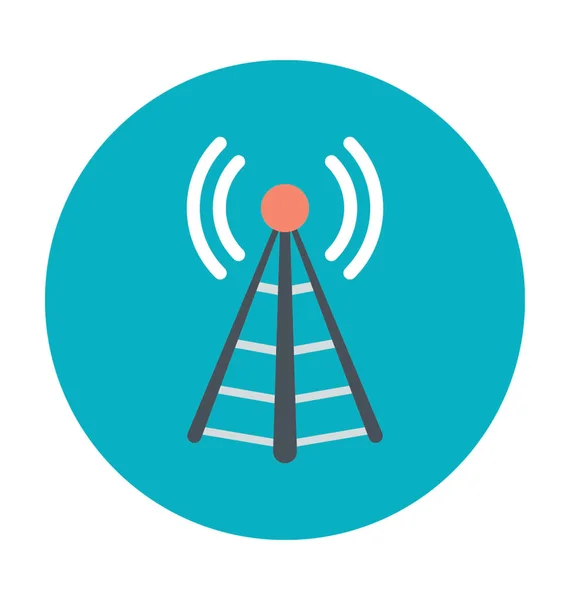 Icona Vettoriale Colorata Con Torre Wlan — Vettoriale Stock