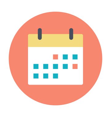 Takvim renkli vektör simgesi 