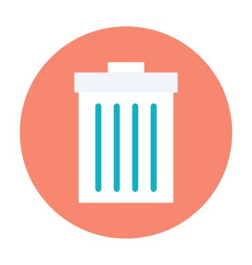 Çöp Kovası renkli vektör simgesi 