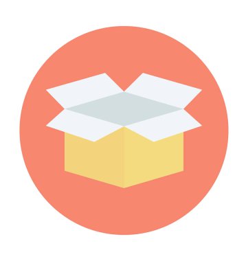 Renkli vektör simge paketi kutusu açıldı 