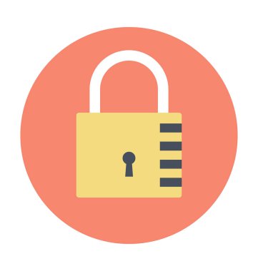 Kod asma kilit renkli vektör simgesi