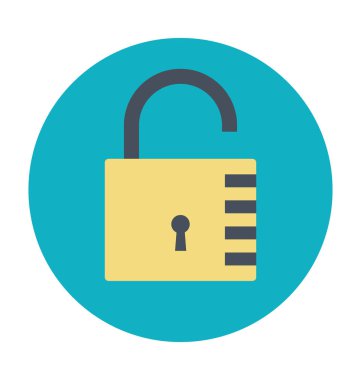 Açık asma kilit renkli vektör simgesi