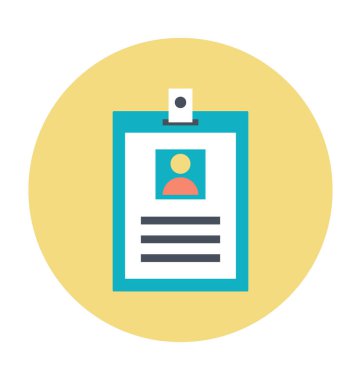 Kimlik kartı renkli vektör simgesi 