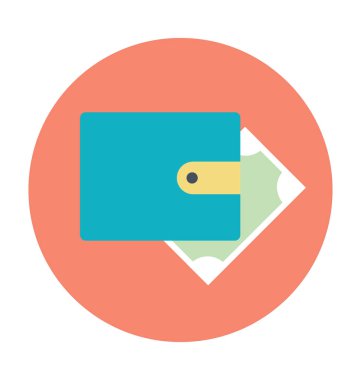 M-cüzdan renkli vektör simgesi 