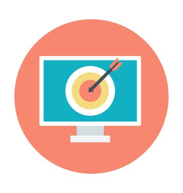 Hedef anahtar renkli vektör simge çalışma