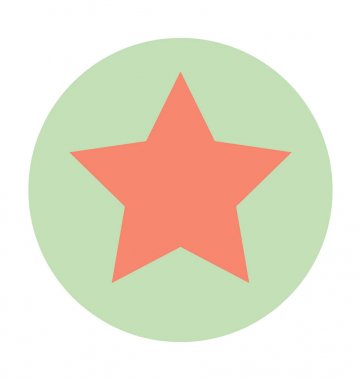 Beş renkli vektör yıldız simgesini işaret