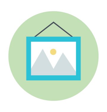 Sahne renkli çizgi simgesini asılı