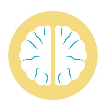 İnsan beyni renkli vektör simgesi 