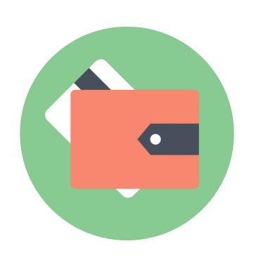 M-cüzdan renkli vektör simgesi