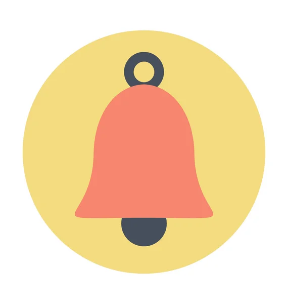School Bell Colored Vector Icon — Stock Vector