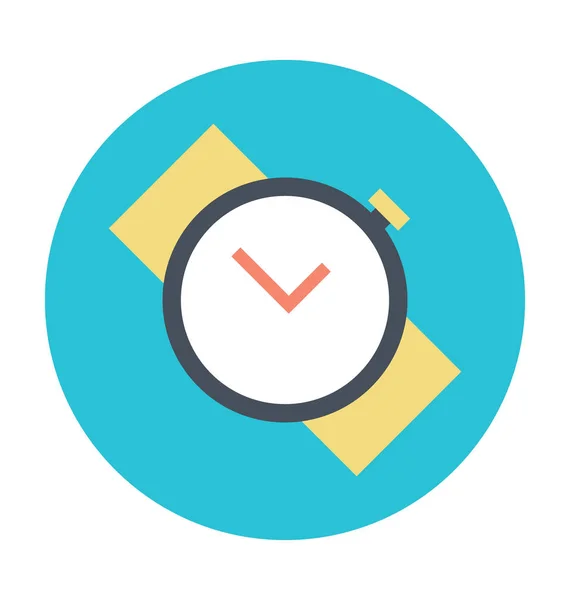 Reloj Pulsera Icono Vector Color — Vector de stock