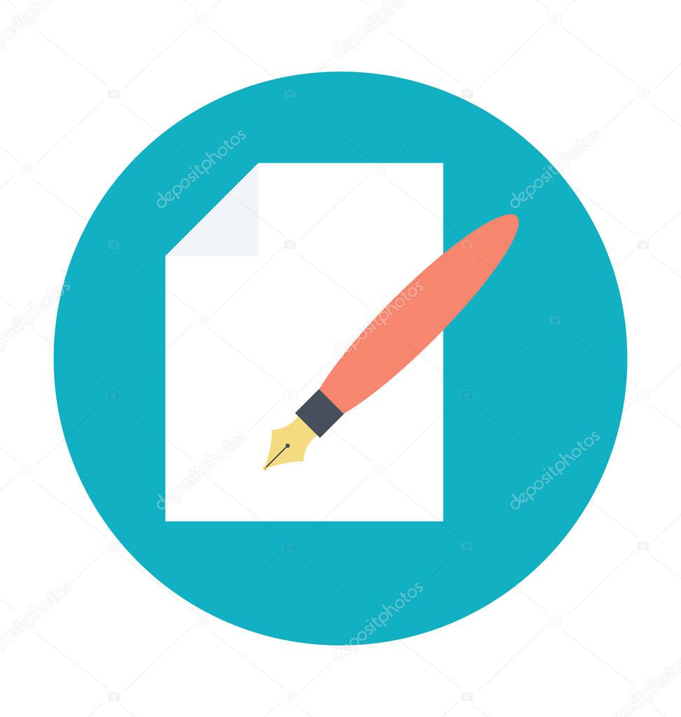 Writing Colored Vector Icon 