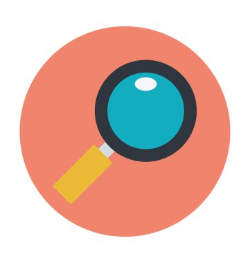 Büyüteç camı renkli vektör simgesi 