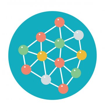 Moleküler yapısı renkli vektör simgesi 