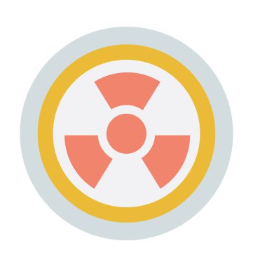 Radyoaktivite sembolü renkli vektör simgesi 