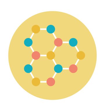 Moleküler yapısı renkli vektör simgesi 