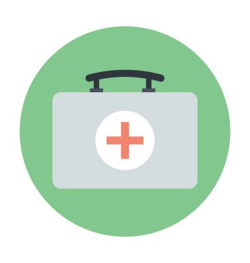 İlk yardım renkli vektör simgesi