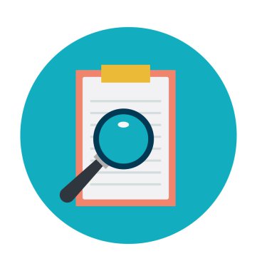 Arama belge renkli vektör simgesi