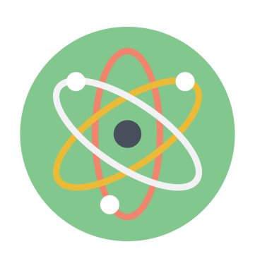 Atom renkli vektör simgesi 
