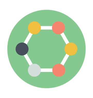 Moleküler yapısı renkli vektör simgesi 
