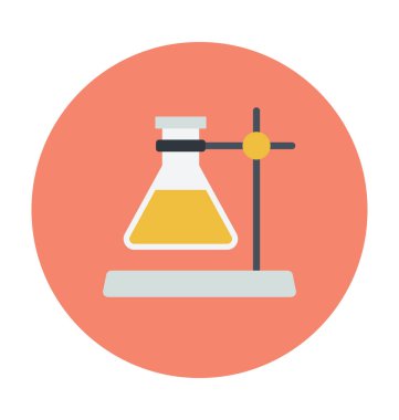 Laboratuvar Deney renkli vektör simgesi 