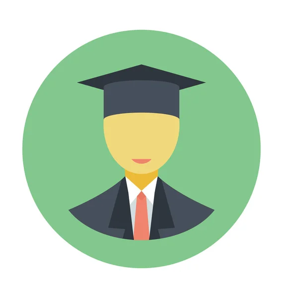 Graduate Colored Vector Icon — Stock Vector