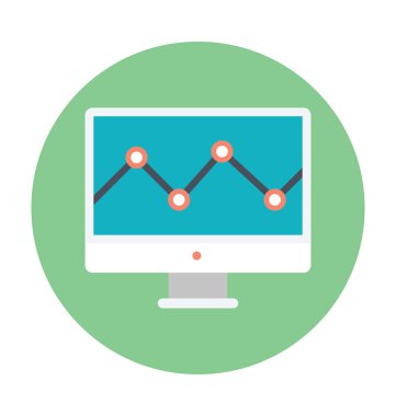 İstatistik renkli vektör simgesi