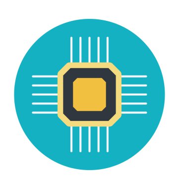 İşlemci çip renkli vektör simgesi