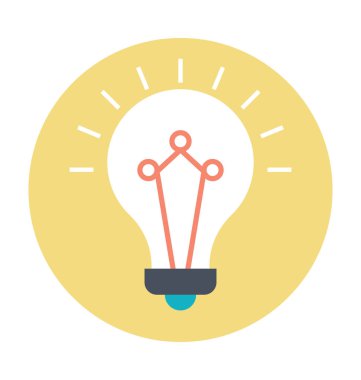 Ampul renkli vektör simgesi 