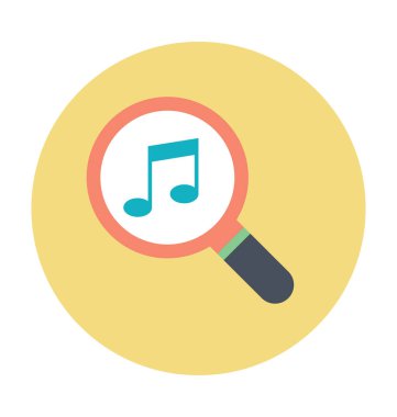Müzik arama renkli vektör simgesi