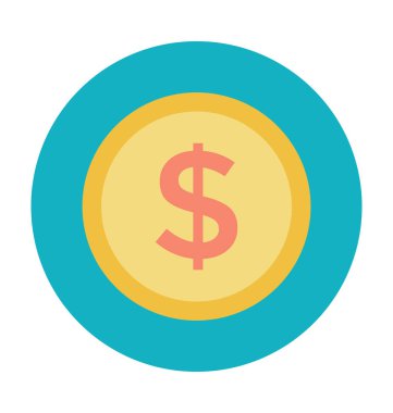 Doları para renkli vektör simgesi 